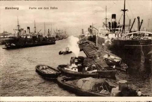 Ak Hamburg, Hafen, Boote, Dampfer