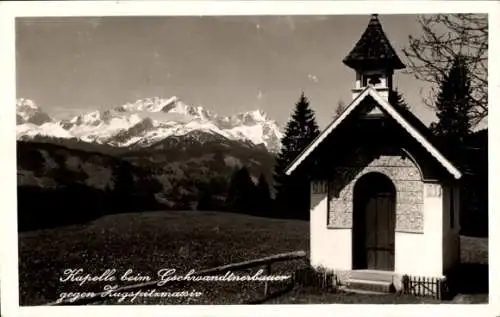 Ak Gschwandt Garmisch Partenkirchen Oberbayern, Gschwandtnerbauer, Kapelle