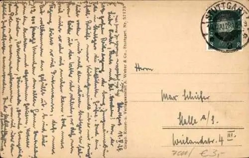 Ak Stuttgart in Württemberg, Panorama, Rathaus