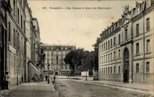 Ak Versailles Yvelines, Rue Carnot, Hotel des Reservoirs