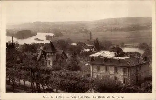 Ak Triel sur Seine Yvelines, Gesamtansicht, Baule de la Seine