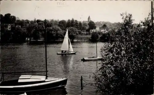 Ak Triel sur Seine Yvelines, Seineufer, Segelboote