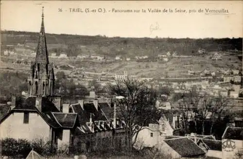 Ak Triel sur Seine Yvelines, Panorama sur la Vallée, pris de Vernouillet