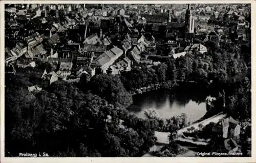 Ak Freiberg in Sachsen, Luftaufnahme, Teilansicht