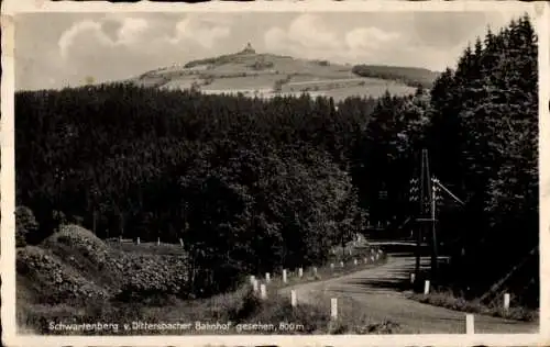 Ak Neuhausen im Erzgebirge, Schwartenberg, Blick von Dittersbacher Bahnhof