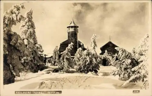 Ak Klínovec Keilberg Erzgebirge Region Karlsbad, Hotel, Winter