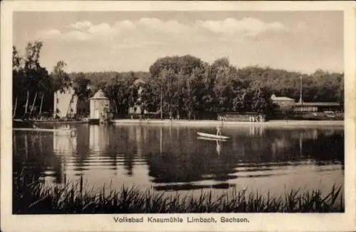 Ak Limbach in Sachsen, Volksbad Knaumühle