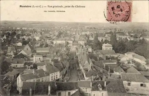 Ak Montoire Loir et Cher, Vue generale, prise du Chateau