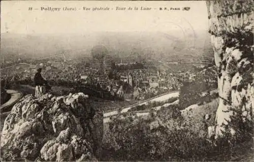 Ak Poligny Jura, Panorama, Felsen, Tour de la Lune