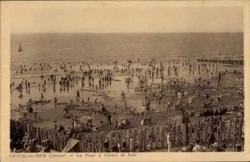 Ak Onival Ault Somme, La Plage a l'heure du Bain