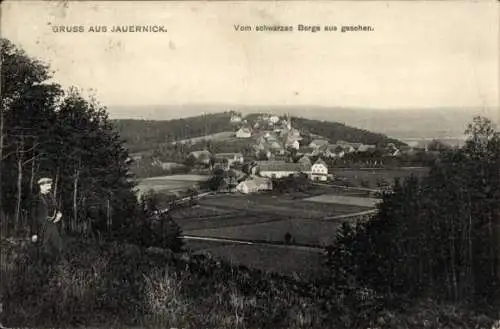 Ak Jauernick Buschbach Markersdorf Oberlausitz, Vom schwarzen Berge aus gesehen, Panorama