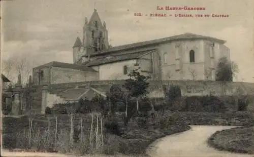 Ak Pibrac Haute Garonne, Eglise, Chateau