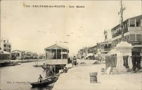 Ak Palavas les Flots Hérault, Quais