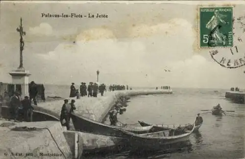 Ak Palavas les Flots Hérault, La Jetee