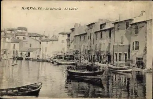 Ak Martigues Bouches du Rhône, Le Bresoon, Kanal