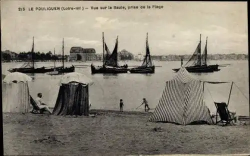 Ak Le Pouliguen Loire Atlantique, Vue sur la Baule, prise de la Plage