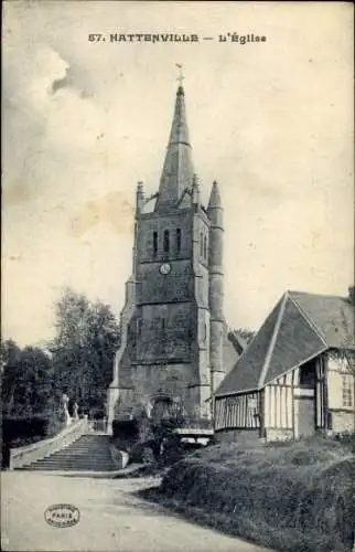 Ak Hattenville Seine-Maritime, Kirche