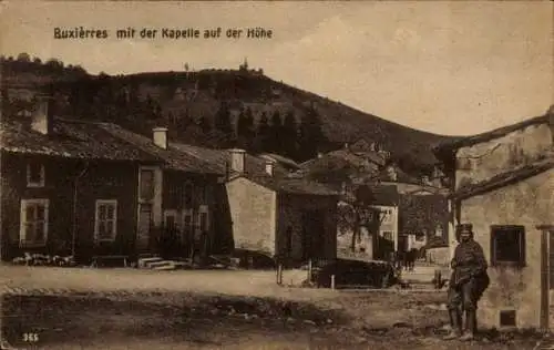 Ak Buxières sous les Côtes Meuse, Kapelle auf der Höhe, Kriegsschauplatz 1. WK