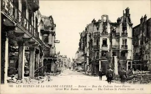 Ak Reims Marne, Rue du Cadran Saint Pierre, Grande Guerre