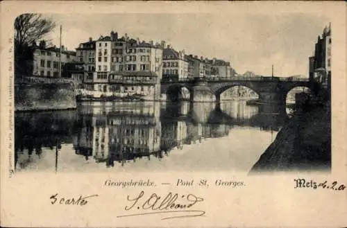 Ak Metz Moselle, Georgsbrücke