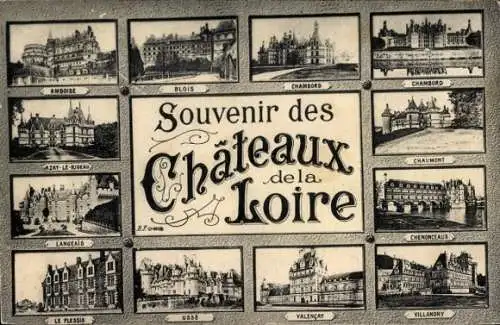 Ak Loire, Schlösser, Blois, Chambord, Chaumont