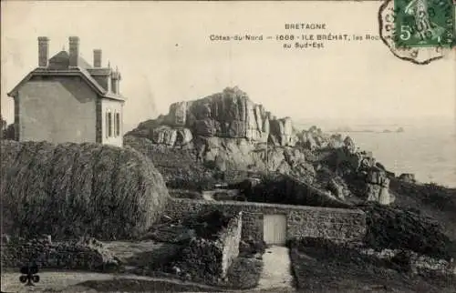 Ak Île de Bréhat Côtes d’Armor, die Felsen im Südosten