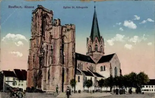 Ak Rouffach Rufach Elsass Haut Rhin, Kirche St. Arbogaste