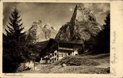 Ak Hinterbärenbad in Tirol, Unterkunftshaus der Alpen Verein Sektion Kufstein