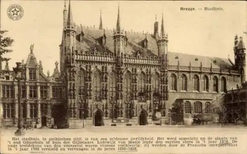 Ak Bruges Brügge Flandern Westflandern, Rathaus