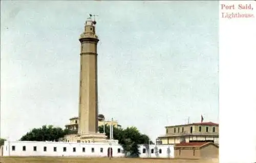 Ak Port Said Ägypten, Lighthouse, Blick auf den Leuchtturm