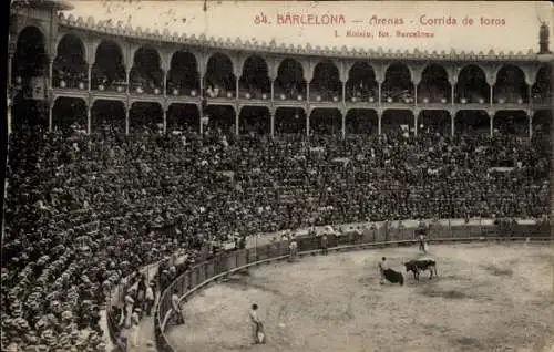 Ak Barcelona Katalonien Spanien, Stierkampf-Arena