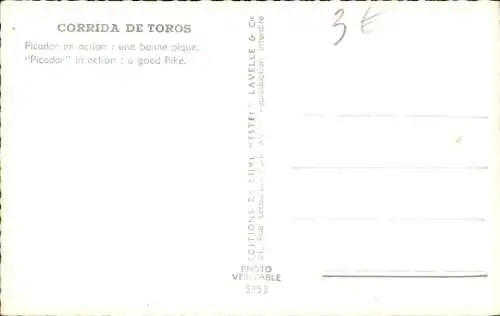 Ak Stierkampf-Arena, Picador en action