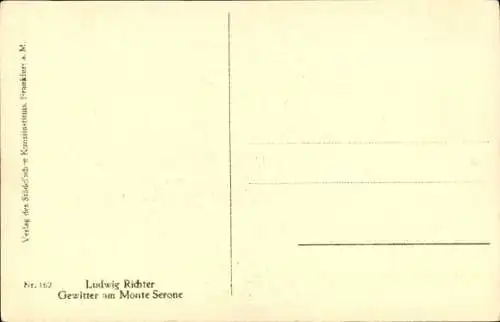 Künstler Ak Richter, Ludwig, Gewitter am Monte Serone