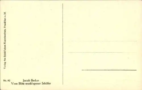 Künstler Ak Becker, Jacob, Vom Blitz erschlagener Schäfer