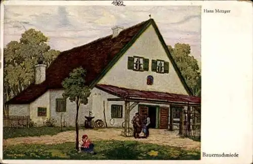 Künstler Ak Metzger, Hans, Bauernschmiede