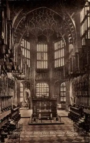 Ak London City England, Westminster Abbey, Henry VII Chapel looking East