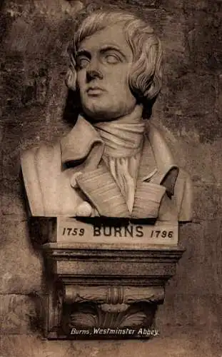 Ak London City England, Westminster Abbey, Burns 1759-1796