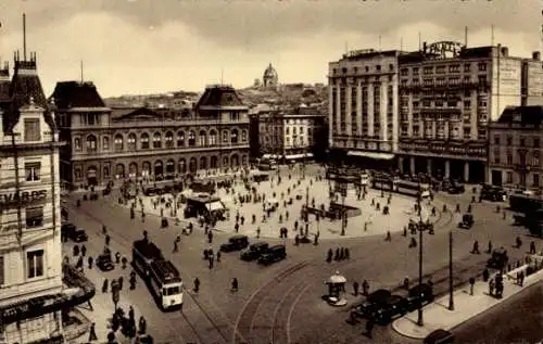 Ak Brüssel Brüssel, Gare du Nord, Place Rogier