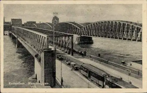 Ak Rotterdam Südholland Niederlande, Maasbruggen