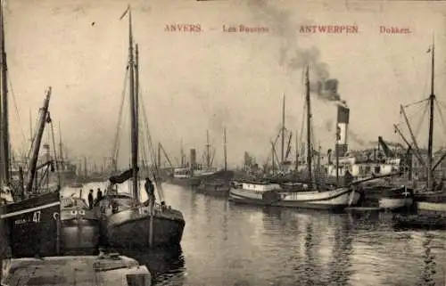 Ak Antwerpen Antwerpen Flandern, Les Bassins