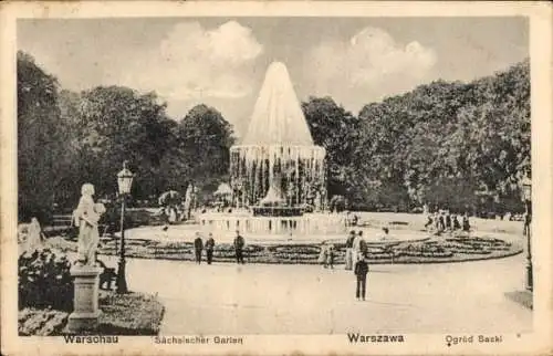 Ak Warszawa Warschau Polen, Sächsischer Garten