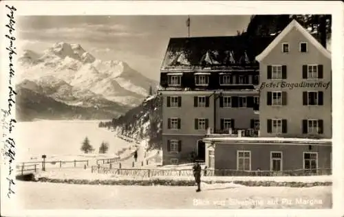 Ak Silvaplana Kt. Graubünden, Hotel Engadiner Hof, Piz Margna