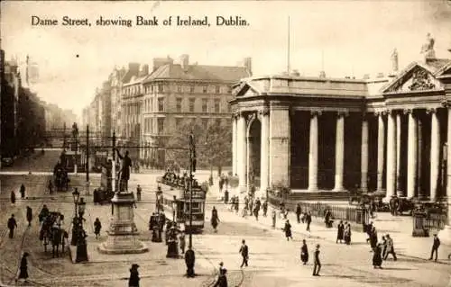 Ak Dublin Irland, Dame Street, Bank of Ireland