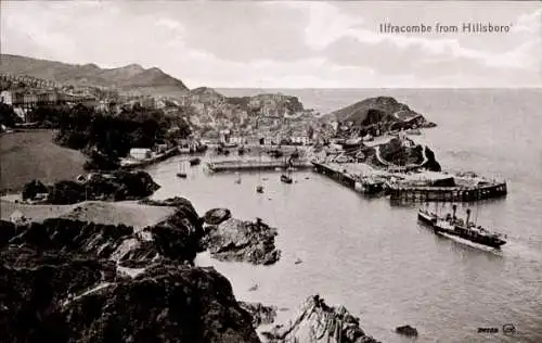 Ak Ilfracombe Devon England, Blick von Hillsboro