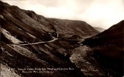 Ak Rhayader Pass Wales, Ystwyth Valley, Gibralter Rock, Devil's Bridge