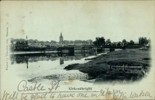 Ak Kirkcudbright Schottland, Teilansicht, Brücke