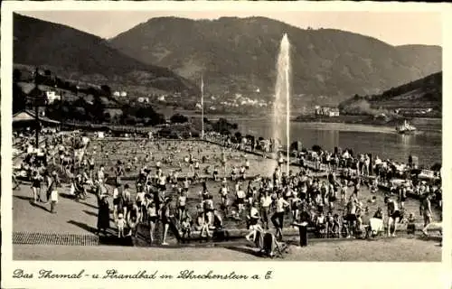 Ak Střekov Schreckenstein Ústí nad Labem Aussig Elbe Stadt Reg. Aussig, Thermal und Strandbad