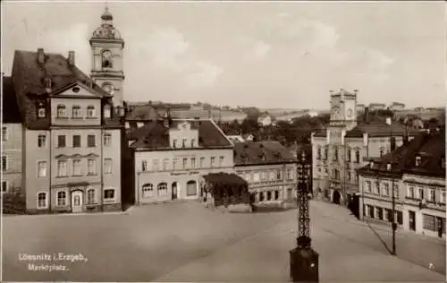 Ak Lößnitz Lössnitz im Erzgebirge, Marktplatz