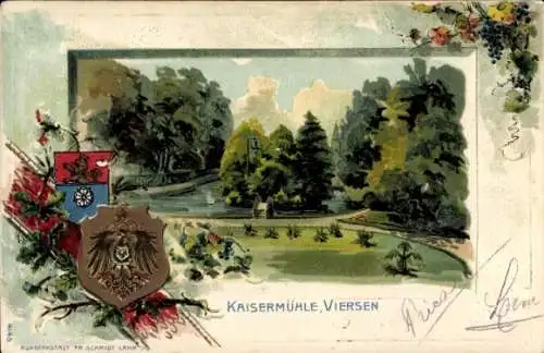 Präge Wappen Passepartout Ak Viersen in Nordrhein Westfalen, Kaisermühle