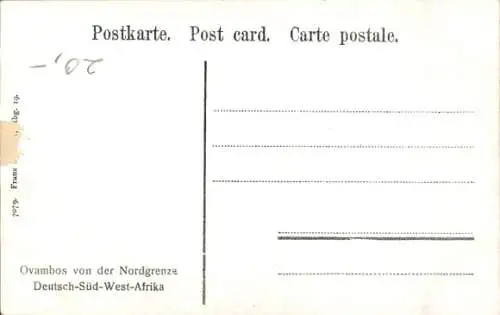 Ak Namibia Deutsch Südwestafrika, Ovambos, Nordgrenze, Afrikaner